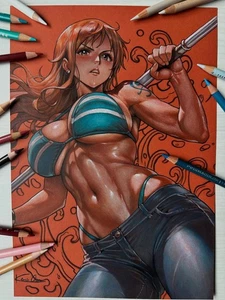 Kevin Chua Original Art Nami One Piece A4 ( 8.3 x 11.7 inches ) - Picture 1 of 2