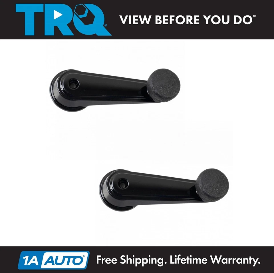 TRQ Front Window Crank Handle Black LH RH Pair for Heavy Duty Mack Truck - Image 1 of 3