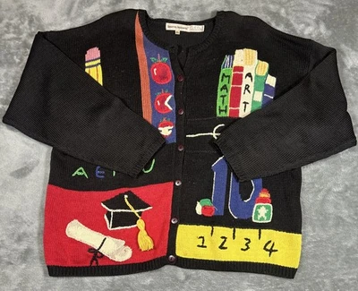 Vintage Lauren Hansen Teacher Sweater Cardigan Button Up  Women’s 1X *READ - Изображение 1 из 4