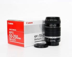 Canon EF-S 55-250mm f/4-5.6 IS Telephoto Zoom Lens w/ Box - Picture 1 of 15