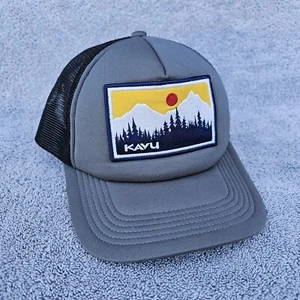 Kavu Foam Trucker Hat Patch Front Meshback SnapBack Cap OSFM Baseball Cap Gray - Picture 1 of 19