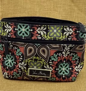 "Bolsa de artículos de tocador de viaje VERA BRADLEY con cremallera superior y bolsillo lateral forrada 10 x 6 x 3,5""" - Imagen 1 de 8