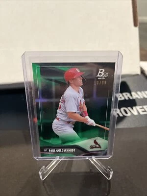 2021 Bowman Platinum Baseball Green Foil # 38 Paul Goldschmidt Serial #'d 13/99 - Image 1 of 3