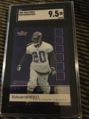 2002 TOPPS FINEST ED REED SGC 9.5 #109 MINT + RAVENS GRADED NFL - Image 1 of 2