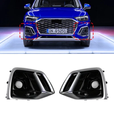 Fit For Audi Q5 SQ5 Sportback 2021-2024 2PCS LH&RH Fog Lights Grille Grill - Image 1 of 4