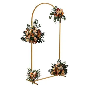 6.6x3.3FT Gold Metal Wedding Arch Balloon Backdrop Stand Arched Frame for Party - Picture 1 of 8