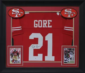 Frank Gore Authentic Signed Red Pro Style Framed Jersey Autographed BAS Witness - Picture 1 of 1