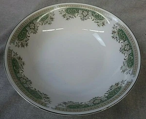 Cuenco de verduras Crescent China por Ranmaru Alberta 5788 verde plata borde 9" - Imagen 1 de 4