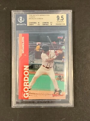 2006 Alex Gordon Wichita Wranglers Royals 1st Minor Rookie Card BGS 9.5 Gem Mint - Image 1 of 2