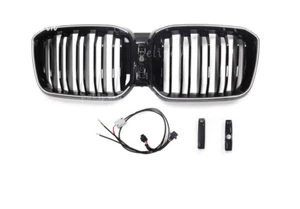 For BMW X3 X3M X4 X4M 22-2024 LED Gloss Black Double Slat Car Front Kidney Grill - Picture 1 of 12