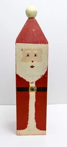 1991 Wolf Creek Wooden Folk Art Square Santa Claus 14-1/2 . Signed, Eldora Iowa - Picture 1 of 5