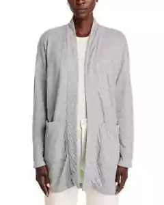 Eileen Fisher Moon Gray Double Layer Organic Cotton High Collar Jacket - XL - Picture 1 of 6
