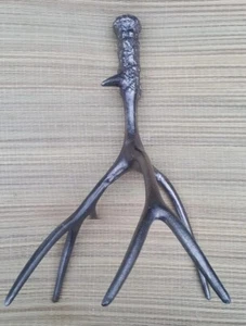 Silvered Metal Antler Candle Stick Holder Stag Deer Christmas Decoration - Picture 1 of 5