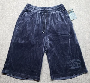 Pantalones Cortos Jeans Vintage Clench Para Hombre L Azul Marino Terciopelo Polialgodón Tiro Alto Y2K Nuevos - Imagen 1 de 10