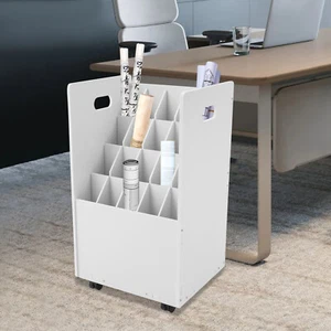 Blueprint Holder 20 Slots Document Storage Cart Rolling File Organizer White - Picture 1 of 18