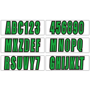 Watercarft Registration Identification Stickers Decals Green 4Sets of A-Z & 0-9 - Picture 1 of 5