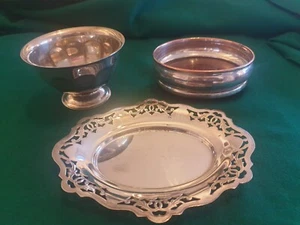 silver bowl plate and wine bottle holder - Picture 1 of 9