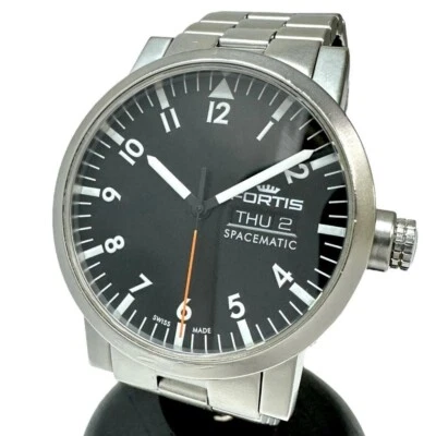 FORTIS Spacematic 623.22.158 Reloj automático de acero inoxidable con esfera negra para hombre. Foto 1 de 4