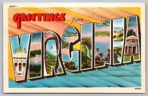 Postcard Large Letter Greetings From Virginia Multi View VA - Picture 1 of 2