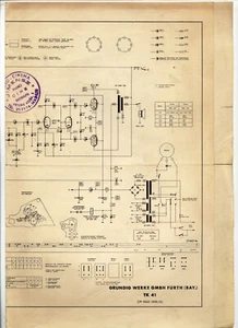 GRUNDIG - TK 41  -  SCHEMATICS VINTAGE  ( ORIGINAL PAPER ) - Bild 1 von 1