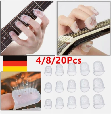 4-20Stk Fingerschutz Gitarre Silikon XXS/XS/S/M/L Bequem Finger Schützen -DE - Bild 1 von 4