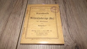 Kursbuch des Militärurlauberzüge (Muz) des Westfront - Ausgabe I - 1918 - Imagen 1 de 7