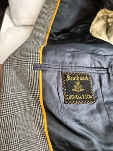 Southwick Mens Suit Luxury Glen plaid 2 Btn Wool Unconstructed 40 Long X 34 USA - Picture 1 of 18