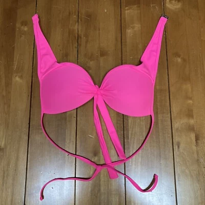 Nuevo Bongo Mujer Grande Bikini Traje de Baño Acolchado Elevador Top Rosa Brillante Foto 1 de 4