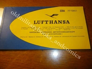 LUFTHANSA VECCHIO BIGLIETTO VINTAGE AIRLINE TICKET FLUGTICKET - Picture 1 of 1