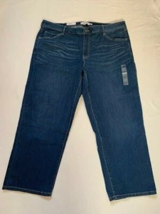 NWT Sonoma Women Plus Straight Ankle Dark Wash Denim Pants Ankle Jeans 20W - Picture 1 of 8