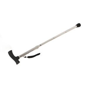 (Silver)Aluminum Alloy Stable Folding Professional Walking Stick For Old People