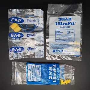 E-A-R UltraFit Corded Ear Plugs E·A·R UtraFit 21 27 NRR & Classic 29 SNR Set Lot - Picture 1 of 7