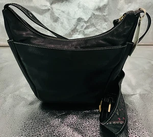 Lucky Brand Hobo Bag Black Women's Pebbled Leather Inner Pockets Classic NWT - Picture 1 of 7