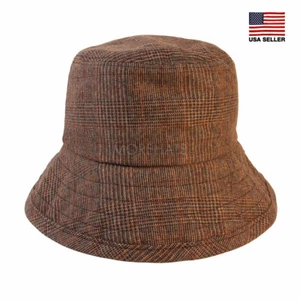 Morehats Glen Cuadros Cuadro Boonie Hip-Hop Pesca Senderismo Sol Empacable Sombrero Marrón - Imagen 1 de 6