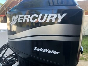 MERCURY BOAT MOTOR COWL DECAL SET  Silver Stripe + Size Choices NEW! - Picture 1 of 7