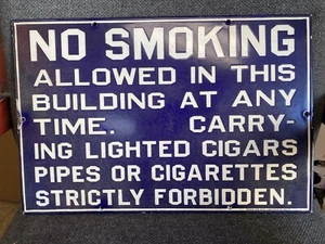 Kobalt und weiß Nichtraucherschild Original Sicherheitsschild - Bild 1 von 9