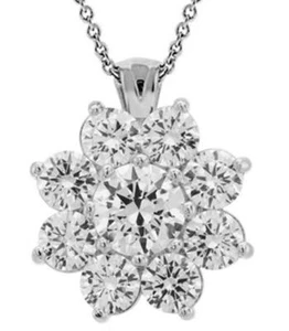 1.50 ct Ladies Round Cut Diamond Pendant Necklace White Gold - Picture 1 of 1