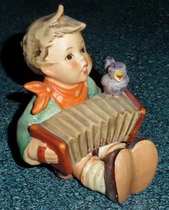 "LET'S SING" Hummel Figurine #110/0 TMK5 Boy Playing Accordion With Bird! - Picture 1 of 9