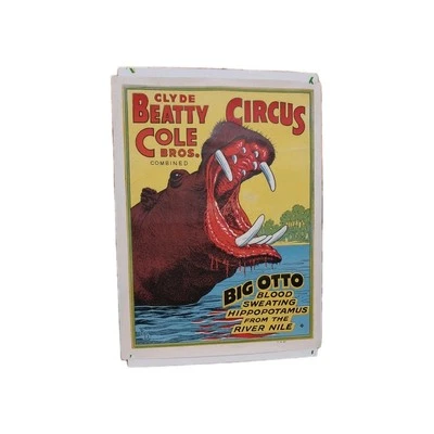 CLYDE BEATTY AND COLE BROS. COMBINED CIRCUS POSTER Big Otto  blood sweating Hipp - Image 1 of 4