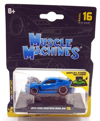 Muscle Machines 1/64 Scale 15526 - 2013 Ford Mustang Boss 302 - Blue - Image 1 of 4