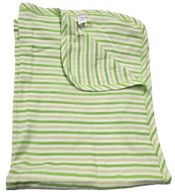Carters Green White Stripe Receiving Blanket Waffle Thermal 28 x 35" Lime Yellow - Image 1 of 4