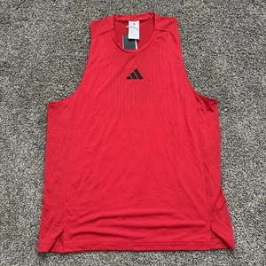 Adidas Airchill Tank Top Red Black Running Workout JI8200 Men Size Large L - Picture 1 of 7