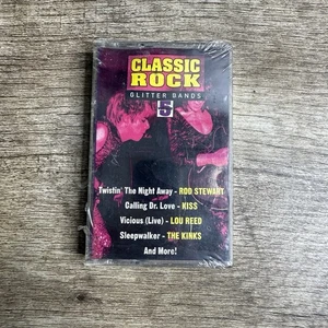 Classic Rock Glitter Bands Cassette Tape Sealed Kiss The Kinks Lou Reed - Picture 1 of 6