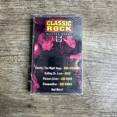 Classic Rock Glitter Bands Cassette Tape Sealed Kiss The Kinks Lou Reed - Image 1 of 4