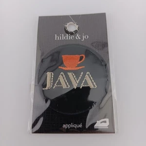 Parche de apliques bordados para planchar - Java / taza de café / café / cafeína - 2" - Imagen 1 de 2