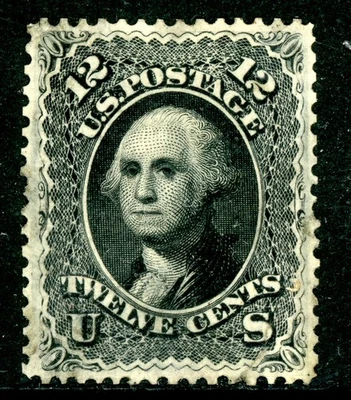 USA 1867 Washington 12¢ Black F Grill Scott #97 Mint (Grade "95"?) P269 - Image 1 of 4