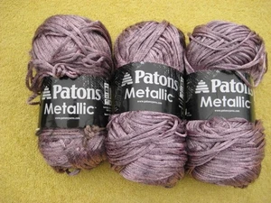 Patons Metallic Yarn- 3 Skeins- burnished Rose Gold (Purple) - Picture 1 of 12