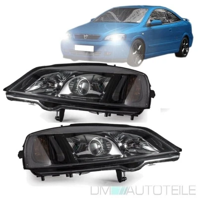 Opel Astra G 97-04 Xenon Scheinwerfer SET Rechts Links D2S/H7 Schwarz Klarglas - Bild 1 von 4