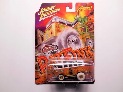 DIECAST SUPER CON ZINGERS RAT FINK 1965 VW SAMBA BUS JOHNNY WHITE LIGHTNING - Image 1 of 4