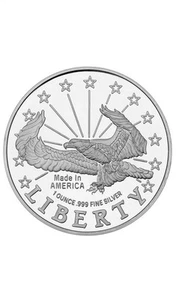 1 Feinunze Liberty Eagle .999 Feinsilbermedaille - Bild 1 von 3